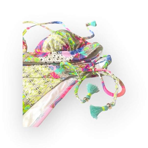 new Victoria Secret ☀︎︎ Embroidered Babe 2Pc Bikini Set ☀︎︎ Patchwork Bali ☀︎︎ L - Picture 5 of 16